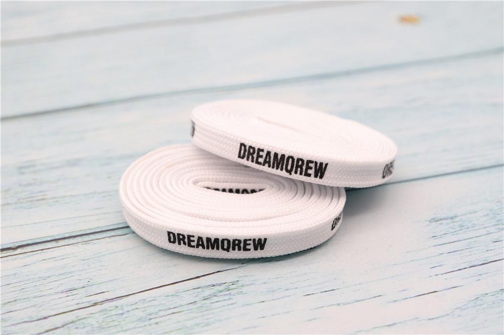8MM Double Layer Stronger Polyester Shoelaces "DREAMQREW" Letter Printing Unisex For Canvas Boots