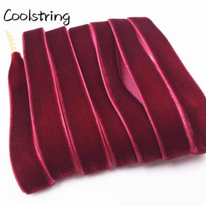 60-180cm Length 1.27 Cm Width Velvet Surface Shoelaces Women Men Black White Colorful Sports Casual