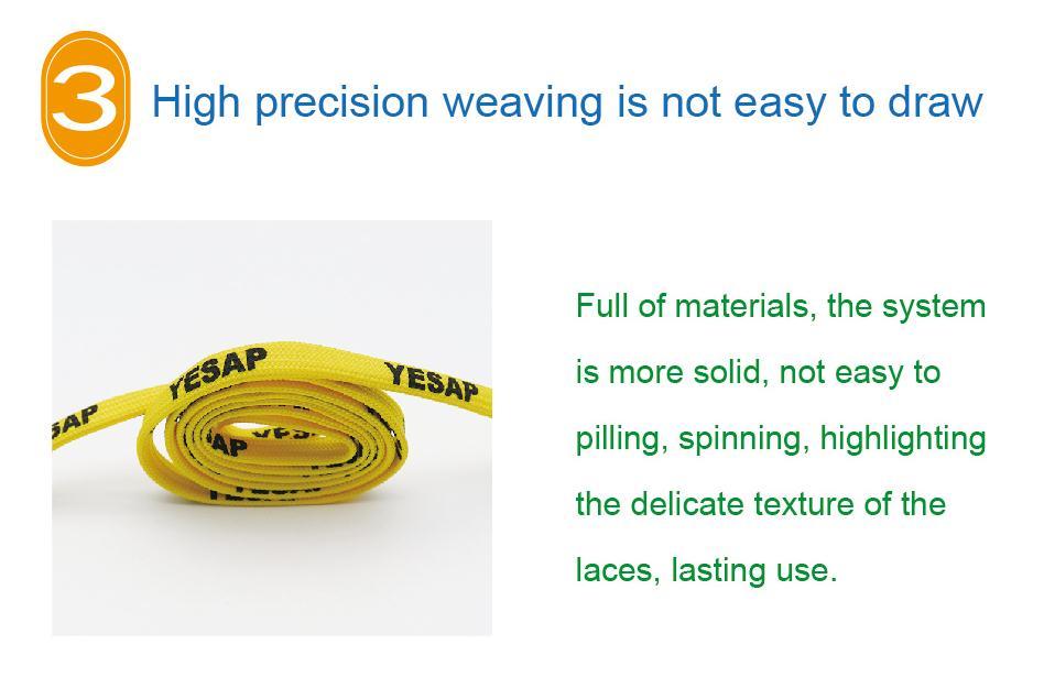 7MM Superior Shoe Accessory Silk Screen Yellow Black Letter Printing Unisex Canvas Shoelaces
