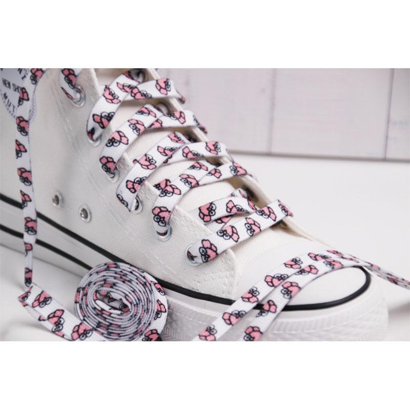 Cute Owl Pink of Sesame Street Series Shoestring Flat Cotton Shoe laces Adorable owl Cartoon Women