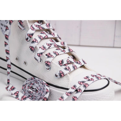 Cute Owl Pink of Sesame Street Series Shoestring Flat Cotton Shoe laces Adorable owl Cartoon Women