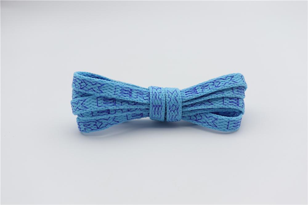 7MM Black-White Blue-Sapphire "ERX" Letter Printing Shoelaces Women Sneaker 2021 Canvas Ropes Flat