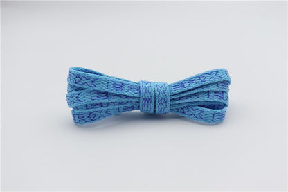 7MM Black-White Blue-Sapphire "ERX" Letter Printing Shoelaces Women Sneaker 2021 Canvas Ropes Flat