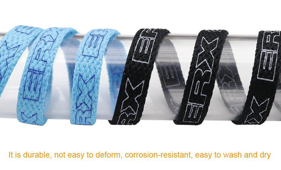 7MM Black-White Blue-Sapphire "ERX" Letter Printing Shoelaces Women Sneaker 2021 Canvas Ropes Flat