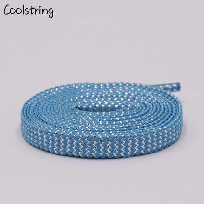 Cool 0.7cm Two Colors Mixed Shiny Gold And Silver Thread Sport Sneakers Flat Shoelaces Bootlaces