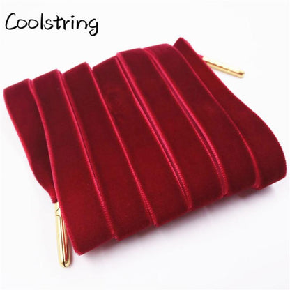 60-180cm Length 1.27 Cm Width Velvet Surface Shoelaces Women Men Black White Colorful Sports Casual