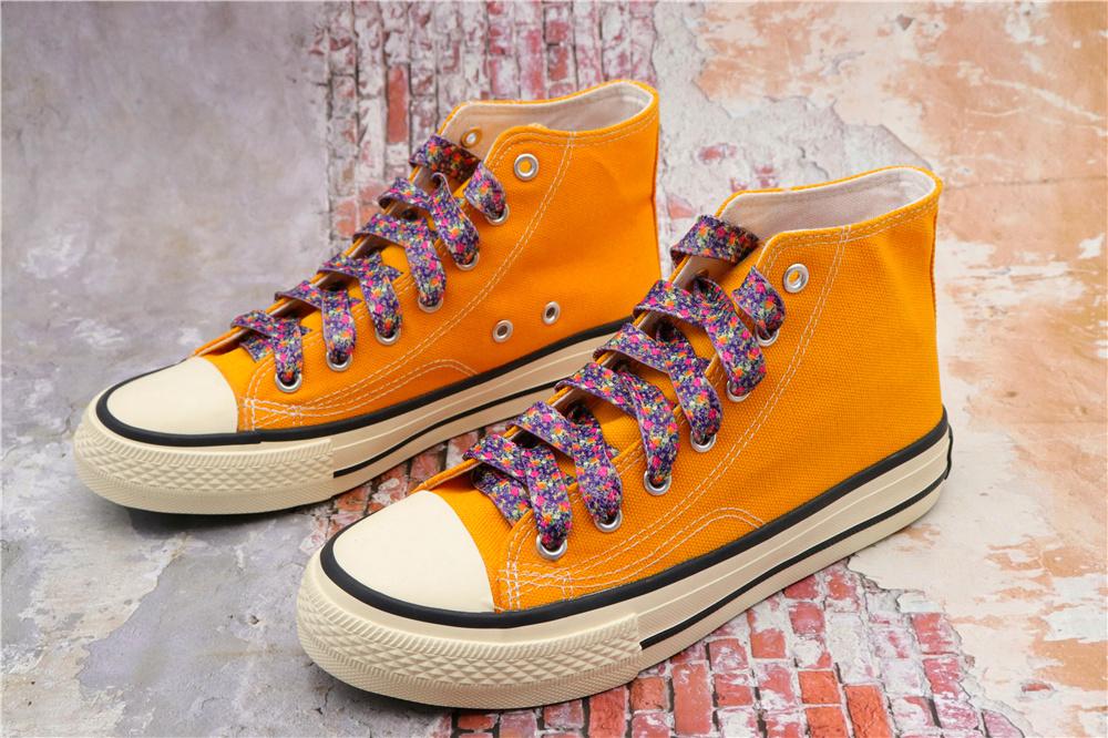 1 Pair 8MM Flat Type Purple Small Floral Pattern Heat Transfer Printing Lady's Dress Shoelaces Nice
