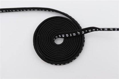 7MM Shoe Accessory Silk Screen Printing Belt Flat Canvas Strings Boots White Black 350 700 ShoeLaces