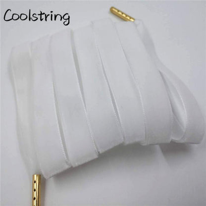 60-180cm Length 1.27 Cm Width Velvet Surface Shoelaces Women Men Black White Colorful Sports Casual