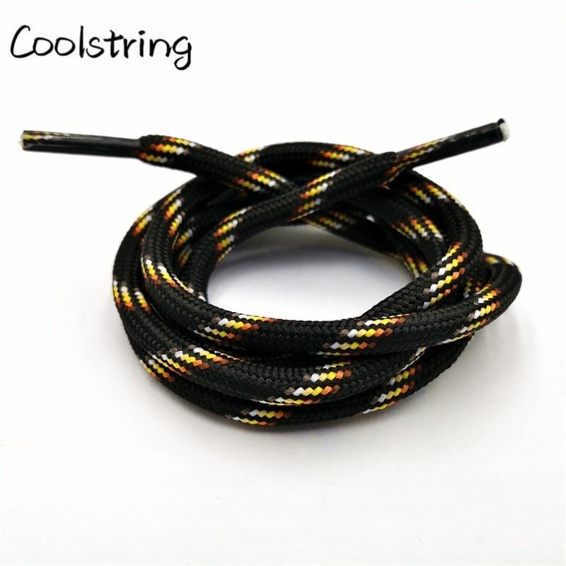 6mm Thick Round Rope Shoelaces Boots Outdoor Sport Casual Round Shoe Lace Colorful Black Drawstring