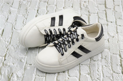 7MM Saint Side White Black Letter Flat Type Waist Laces Men Women Sneaker Ropes Boots Canvas Casual