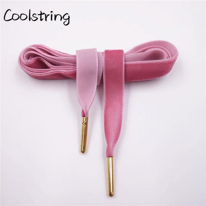 60-180cm Length 1.27 Cm Width Velvet Surface Shoelaces Women Men Black White Colorful Sports Casual