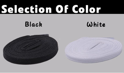 6MM Shoe Accessories White Black Double Layer Polyester Shoelaces Women Sneaker Flat Type Solid