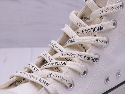 7MM Katakana Japanese Letter Silk Screen Printing Easy Cord Top Shoe Clothing Boots Canvas Laces