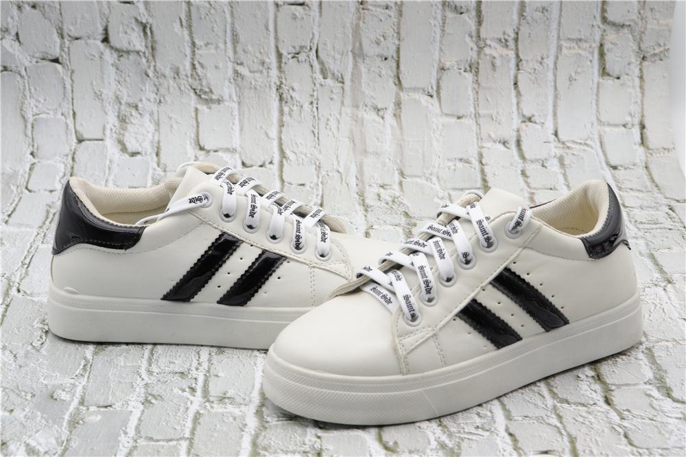 7MM Saint Side White Black Letter Flat Type Waist Laces Men Women Sneaker Ropes Boots Canvas Casual