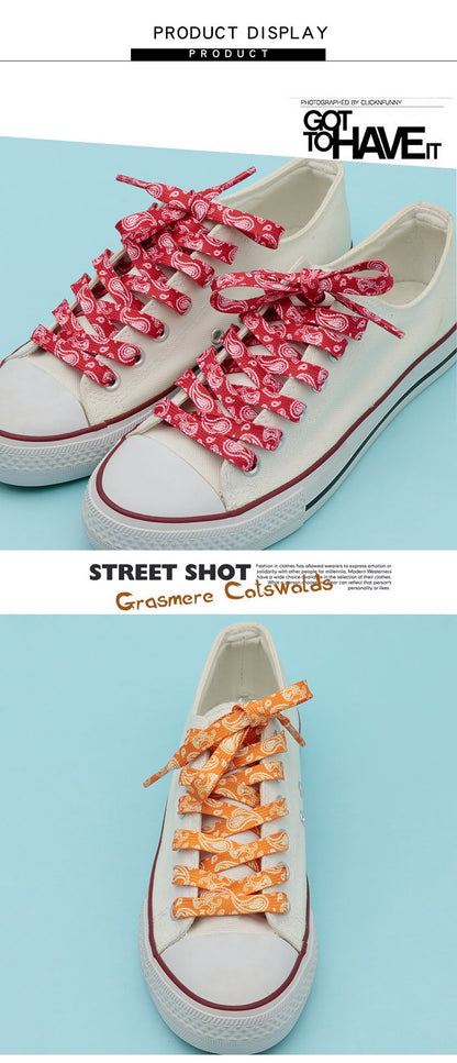 Jumpman Mid Cashew Flowers Shoelace 5 Colors Women Men Hand-painted AF1 Dunks Basketball Shoes