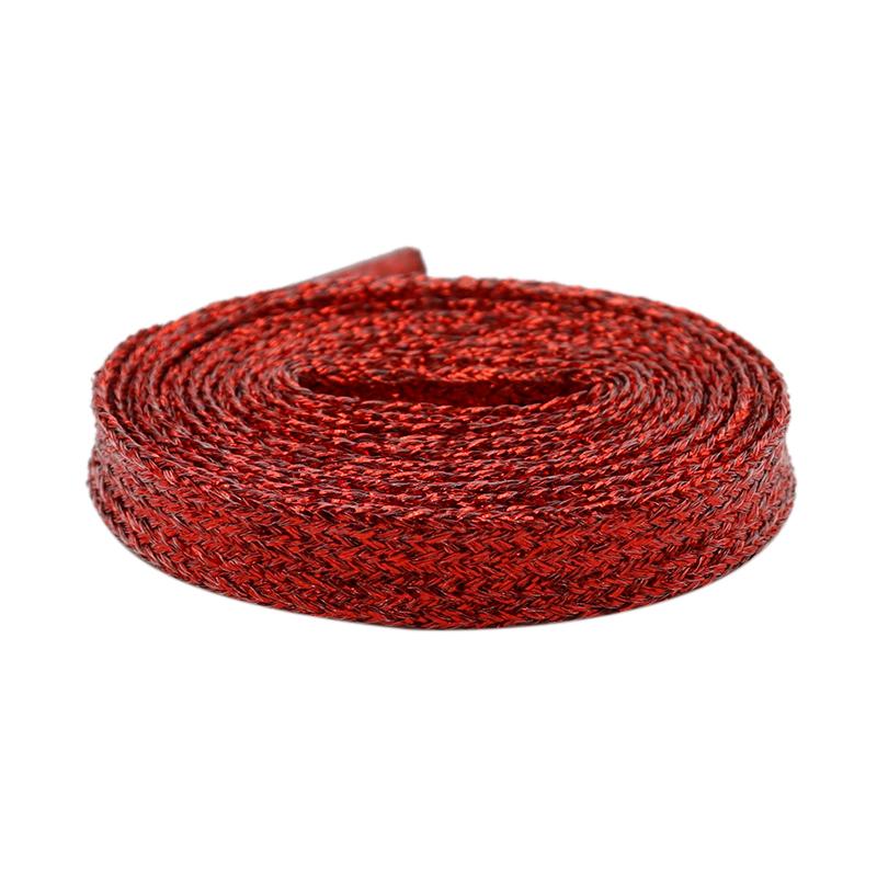7MM Metallic Yarn Flat Laces Durable Material Making Pretty&Gorgeous Lady Boot Easy Lacets