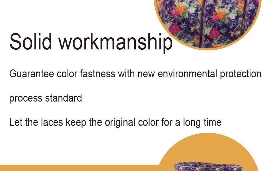1 Pair 8MM Flat Type Purple Small Floral Pattern Heat Transfer Printing Lady's Dress Shoelaces Nice