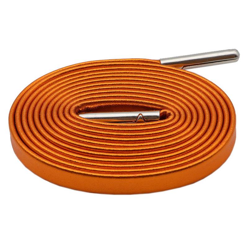 7MM Premium Gift Metallic Leather Laces Shoe Decoration With Metal Aglets For Female Trendy Boots