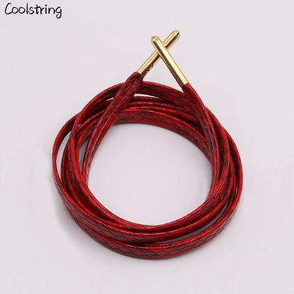 6 Colors Flat Snakeskin Snake Shoe Laces Luxury PU Leather LE ShoeLaces With Gold Metal Aglets For