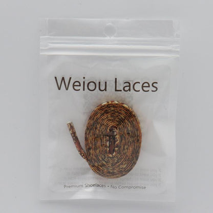 Weiou Shoe Accessory Brown Snake Pattern 7MM Flat Shape Wide Natural Off-road Shoe Laces Men Women