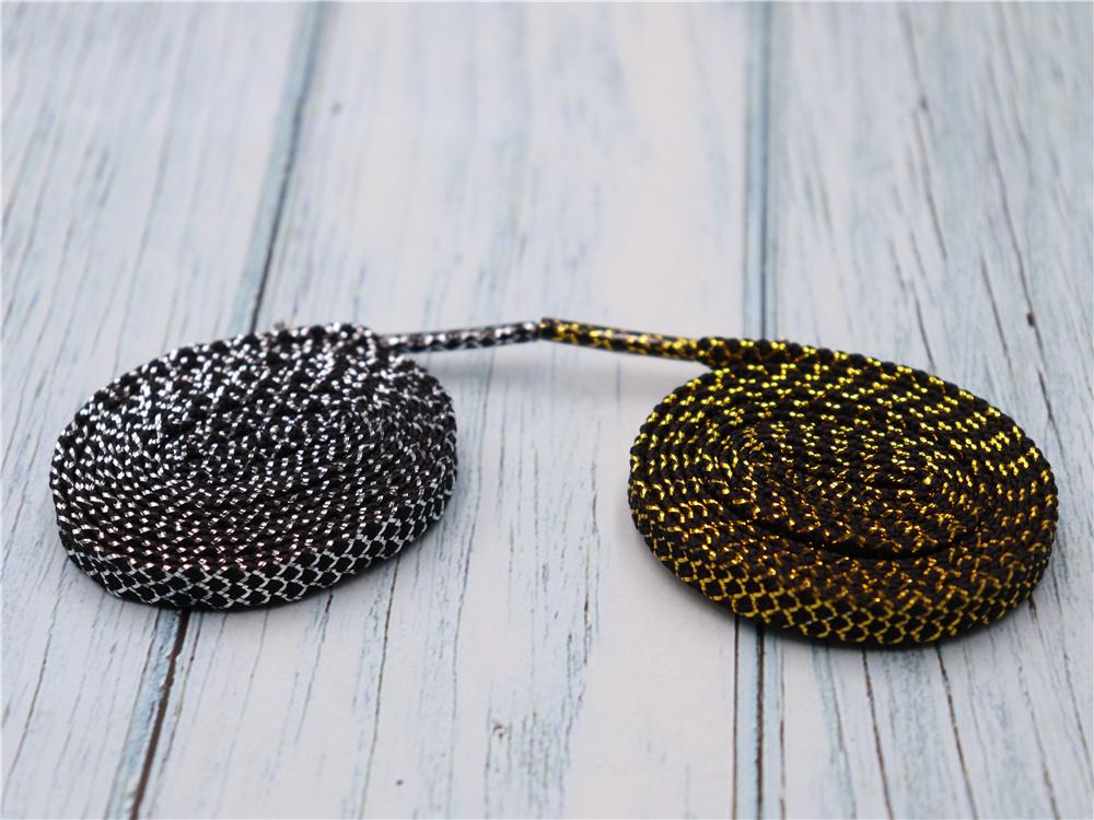 8MM A Pair Shoe Accessories Cheaper Metallic Yarn Shining Shoelaces Rough Texture For Business Men