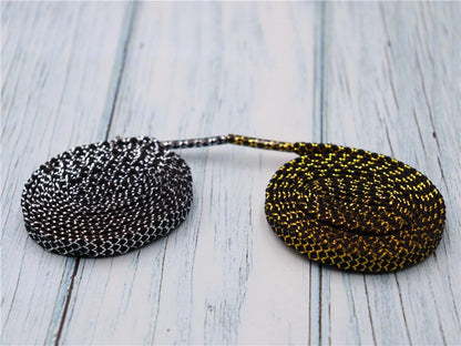 8MM A Pair Shoe Accessories Cheaper Metallic Yarn Shining Shoelaces Rough Texture For Business Men