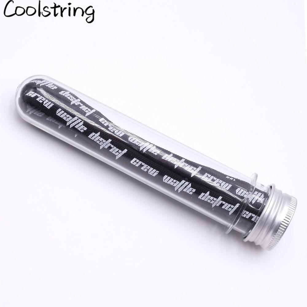 Double-sided Screen Printing Waffle District Crew Laces Beige Black Authentic Sports Shoelace