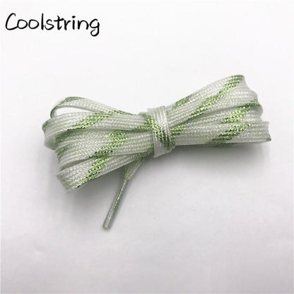 7mm Double Layer Shinning Colorful Glitter Shoelaces Long Shoe Laces White Black Red Gold Silver