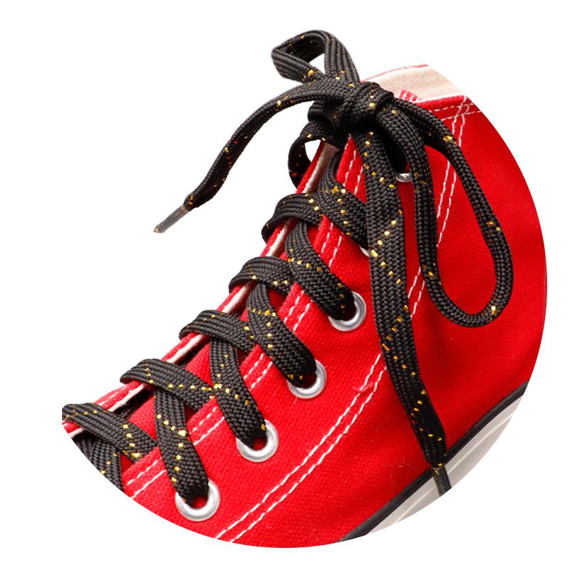 8MM Charmed Metallic Yarn Laces Shining White Black Shoelaces Trendy Women Sneaker Boot Canvas Sport
