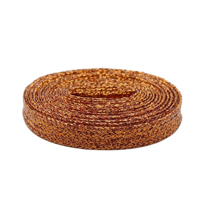 7MM Metallic Yarn Flat Laces Durable Material Making Pretty&Gorgeous Lady Boot Easy Lacets