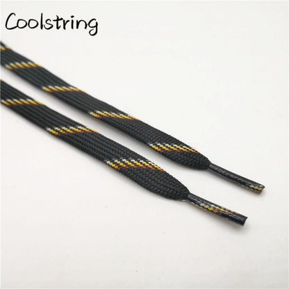 Premium Polyester Striped Shoelaces Chromatic Canvas Bootlace For Sneakers Sport Clothes Cap Pants