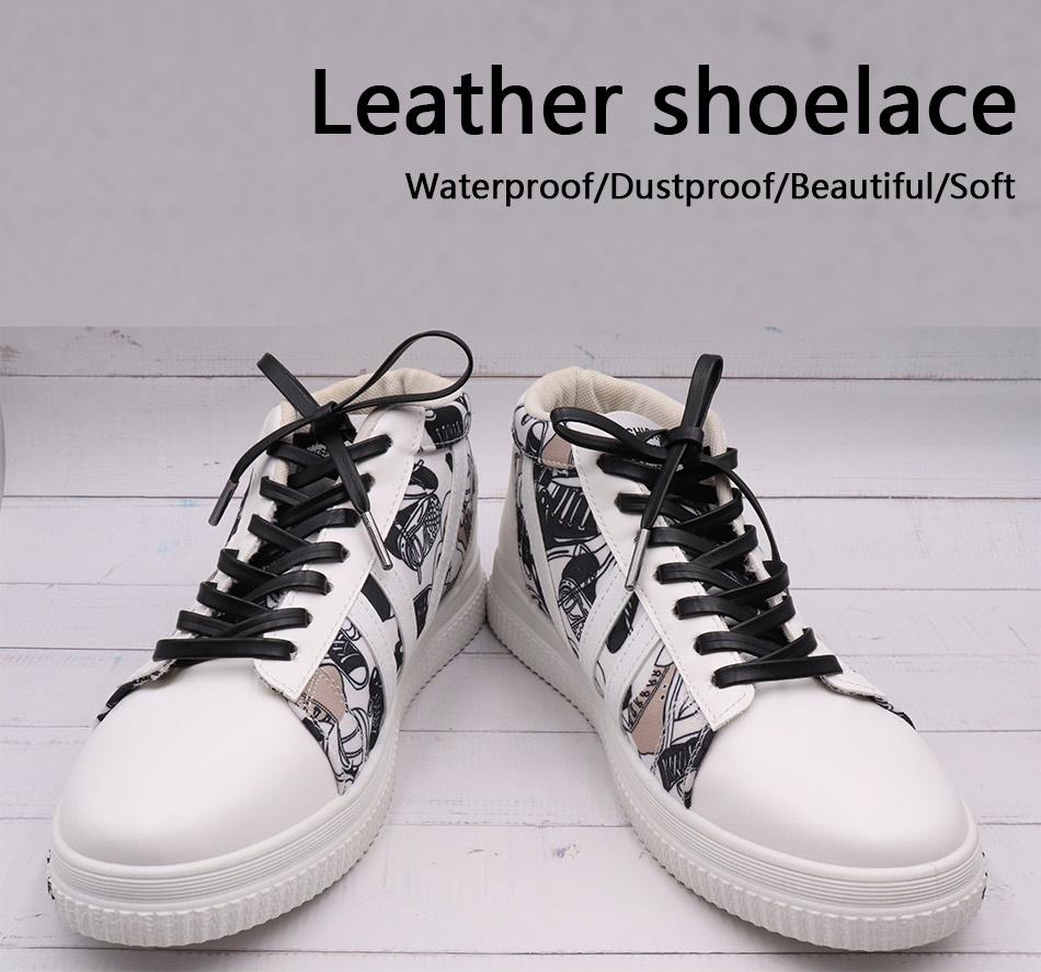 7MM Strong Surface PU Leather Top Quality Shoelaces Whole Production For Custom Bulk Order Drop