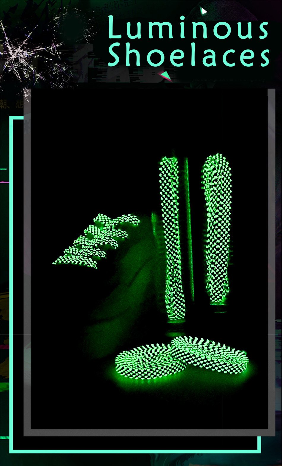 7MM Pro Bright Luminous Lace Flat Shape Neon Shoelace Nice Glow In Dark For Trendy Youth Street