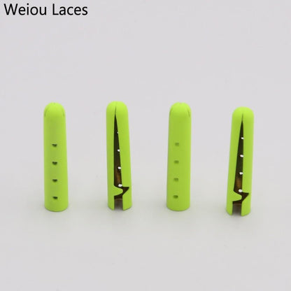 Weiou (100pcs/25sets) 4x23mm Painting Fluorescent Yellow Tips Fashion Matt Metal Aglets For Clothing