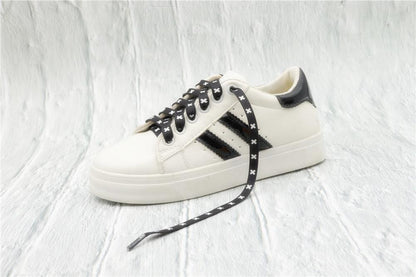 8MM Black White X Symbol Top Shoelaces Men Women Sneakers Canvas High Quality Cords Wide Ropes For