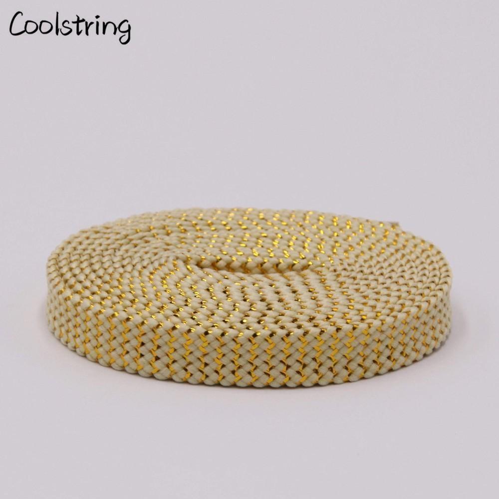 Cool 0.7cm Two Colors Mixed Shiny Gold And Silver Thread Sport Sneakers Flat Shoelaces Bootlaces
