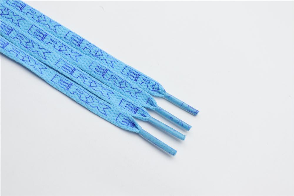 7MM Black-White Blue-Sapphire "ERX" Letter Printing Shoelaces Women Sneaker 2021 Canvas Ropes Flat