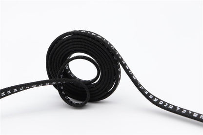 7MM Shoe Accessory Silk Screen Printing Belt Flat Canvas Strings Boots White Black 350 700 ShoeLaces