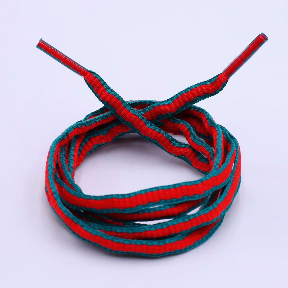 6mm Oval Plastic Tips Two-tone Shoestrings Green Red Polyester Shoelace Semi circular Sports Laces
