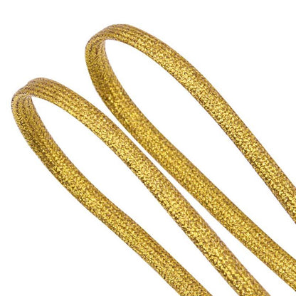 Flat Type Top Metallic Polyester Shoelaces Men Women's Shoe Sneaker 2021 Golden Black Sliver Top