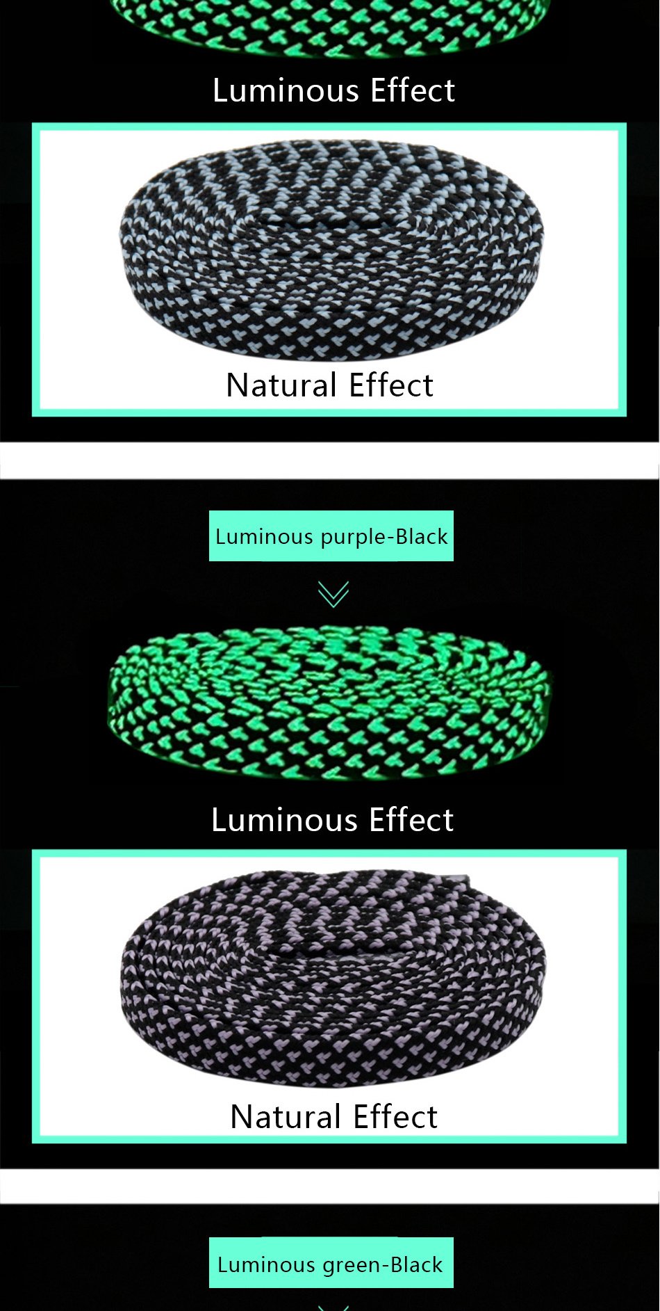 7MM Pro Bright Luminous Lace Flat Shape Neon Shoelace Nice Glow In Dark For Trendy Youth Street