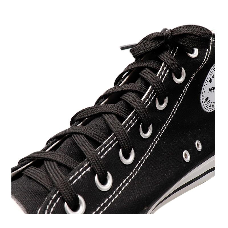 6MM Shoe Accessories White Black Double Layer Polyester Shoelaces Women Sneaker Flat Type Solid