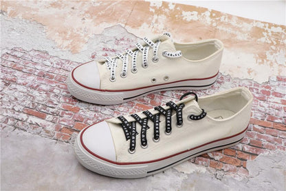 7MM Shoe Accessory Silk Screen Printing Belt Flat Canvas Strings Boots White Black 350 700 ShoeLaces
