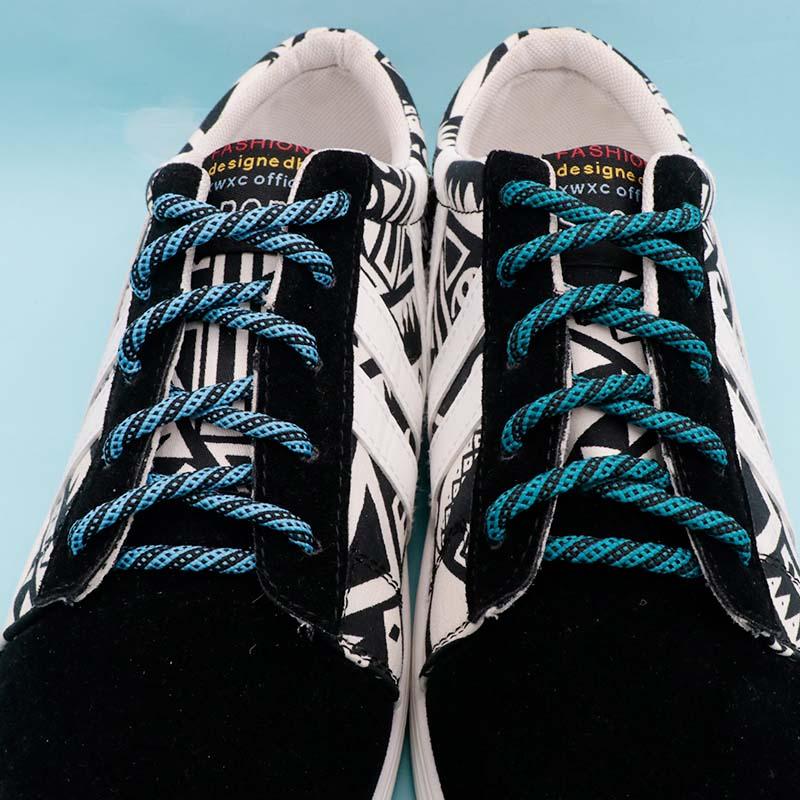 5MM Round Cords Spiral Plaid Polyester Shoelaces For Adult&Kid Men Women Sneaker 2021 Outdoor Sports