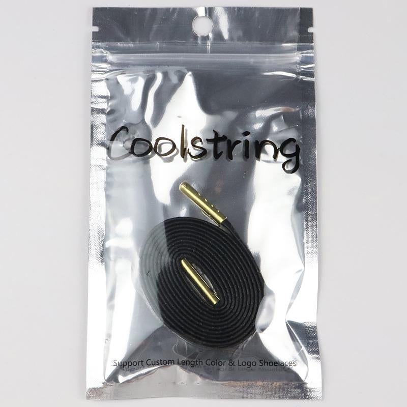 7MM Top Shoe Accessories Black Solid Color Flat Shoelaces Business Boots Canvas Shoes For Office