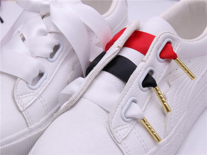 Solid Color Ribbon Wide Shoelaces Women Canvas Casual Flat Shoes Lacet 2021 Charmed Fashion Cord