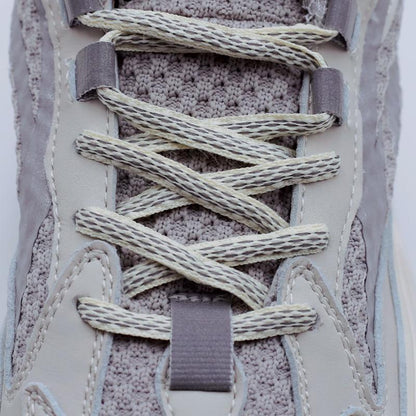 6MM Oval Reflective 3M Semicircular Ropes Athletic Highlight Shoe Latchet Grey Beige Eye-Catching