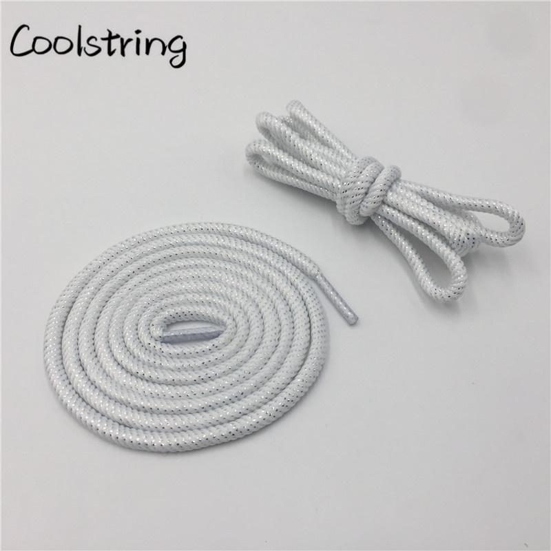 Round Spiral Pattern Shoelaces Glitter Sparkle Shoestrings Unique Flashing Dress Shoe Laces Metallic