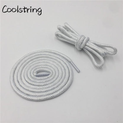 Round Spiral Pattern Shoelaces Glitter Sparkle Shoestrings Unique Flashing Dress Shoe Laces Metallic